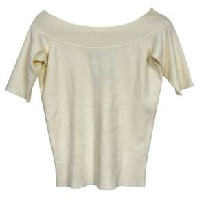Allsaints Cream Off Shoulder Half Sleeve Sweater Womens L